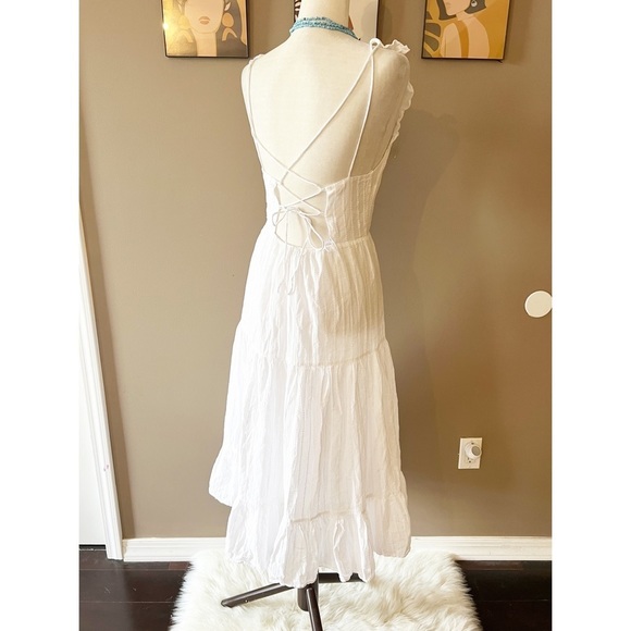 Zara White Strappy Open Back Maxi Dress - Picture 2 of 6